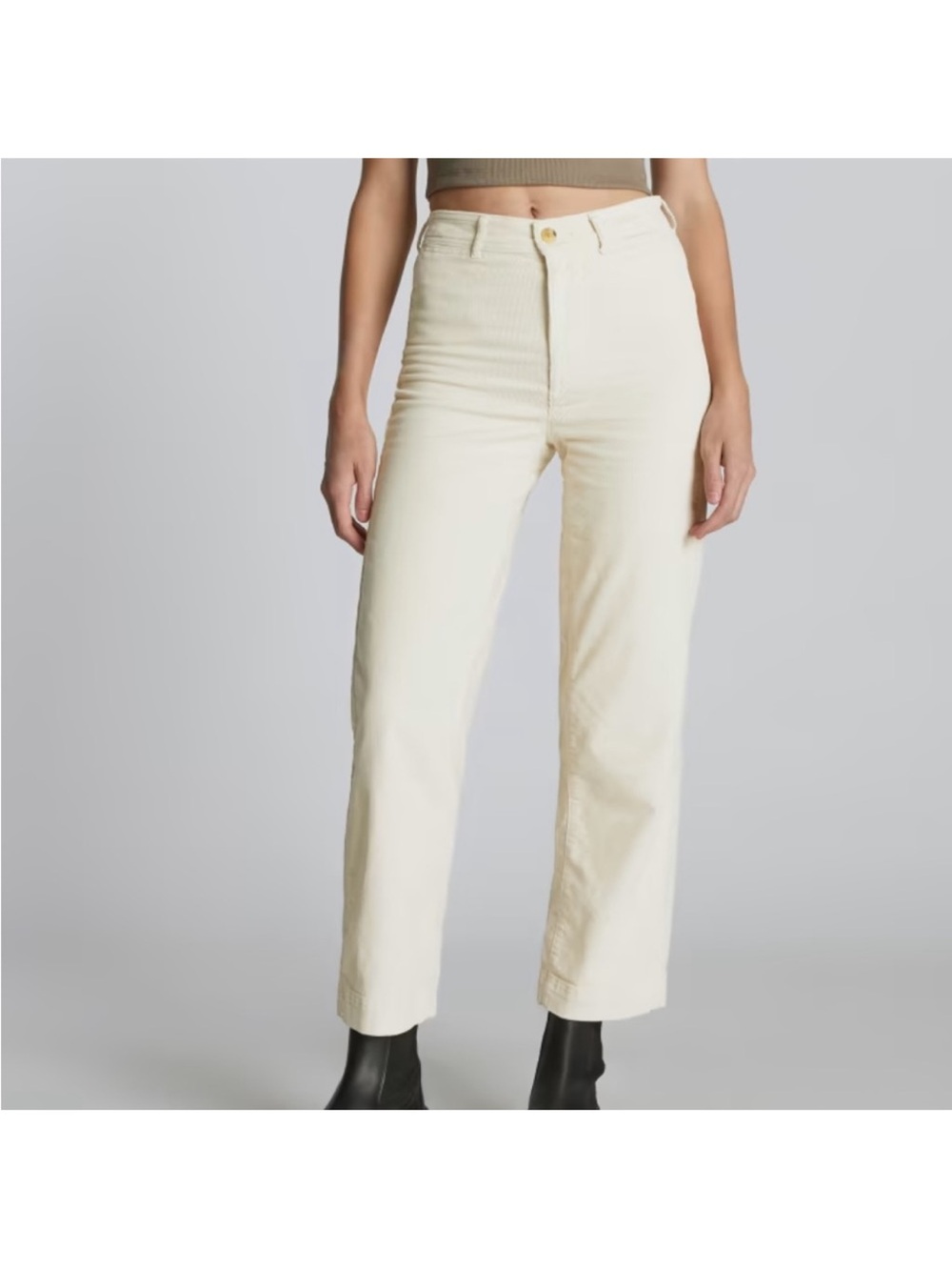 Everlane The Corduroy Wide Leg Pant Size 4 High Rise Cream